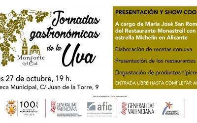 Éxito de la presentación de las VIII Jornadas Gastronómicas de la Uva de Monforte del Cid