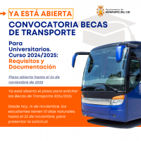 Ya está abierta la convocatoria de becas de transporte universitario 2024-2025 en Monforte del Cid