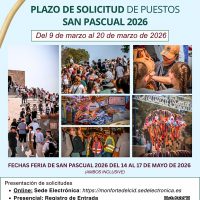 El Ayuntamiento de Monforte del Cid abre el plazo para solicitar puestos en la Feria San Pascual 2026
