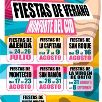 Monforte del Cid presenta el calendario de las fiestas de verano que recorrerán el municipio hasta septiembre