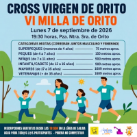 Orito celebrará la VI edición del Cross Virgen de Orito – Milla de Orito - 7 de septiembre
