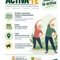 ACTIVA-TE retoma sus actividades este mes de septiembre en Monforte del Cid